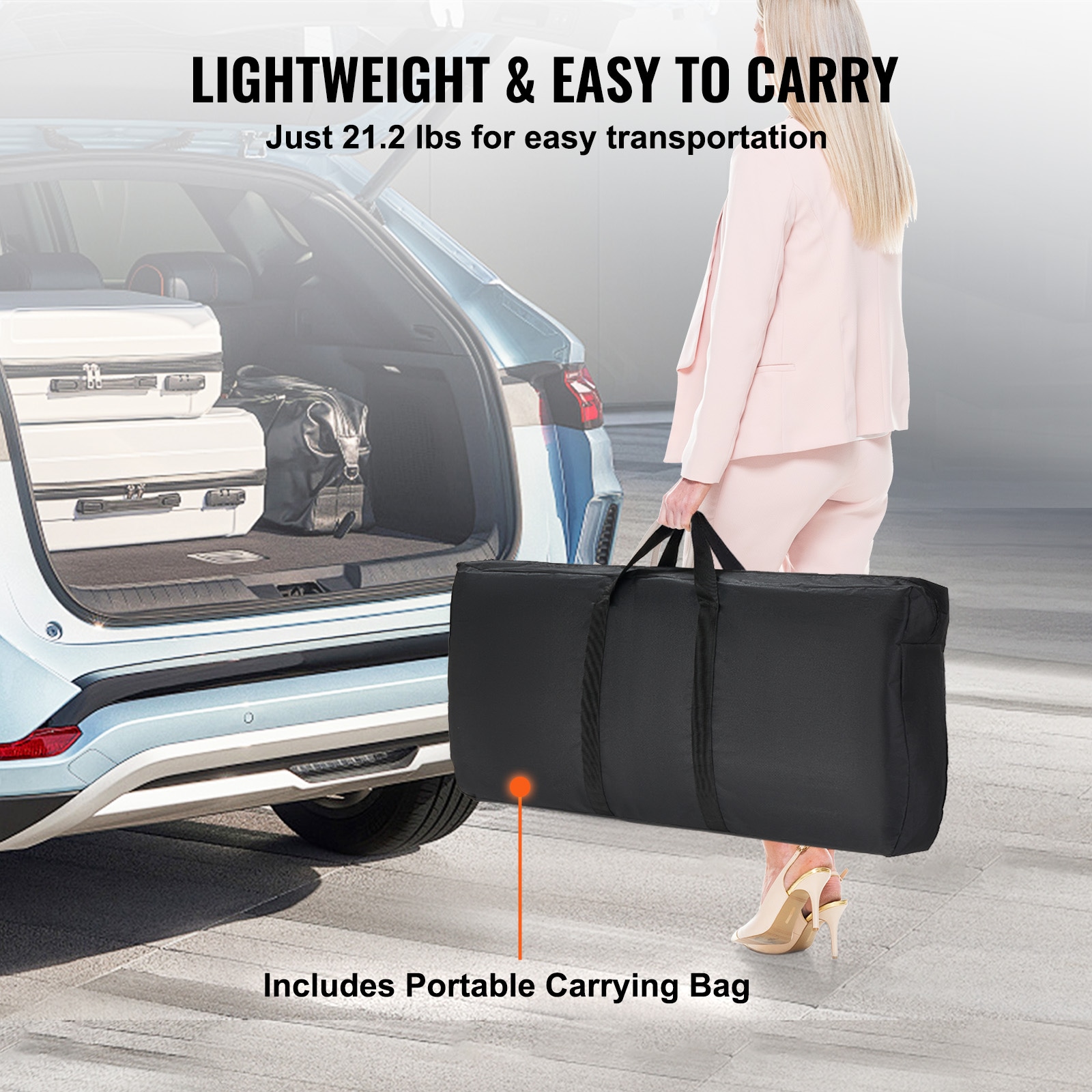 Extra Long Folding Bar Table With Carrying Case And Black Skirt_voghion.com